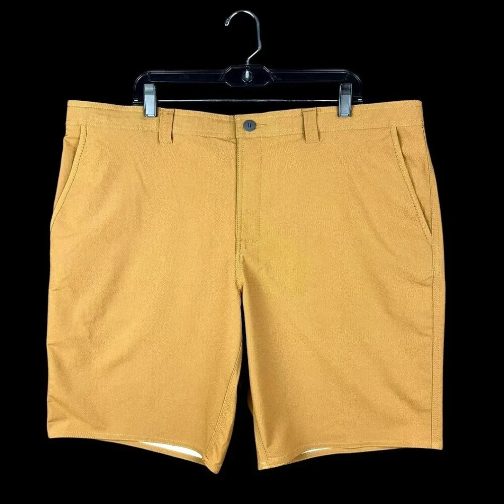 George Mens Flat Front Casual Shorts Size 44X9 Blue & Tan Lot of 2 Mid-rise Fit